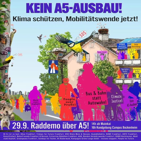 Raddemo über die A5 @ 14:00 ab Mainkai (Frankfurt am Main)